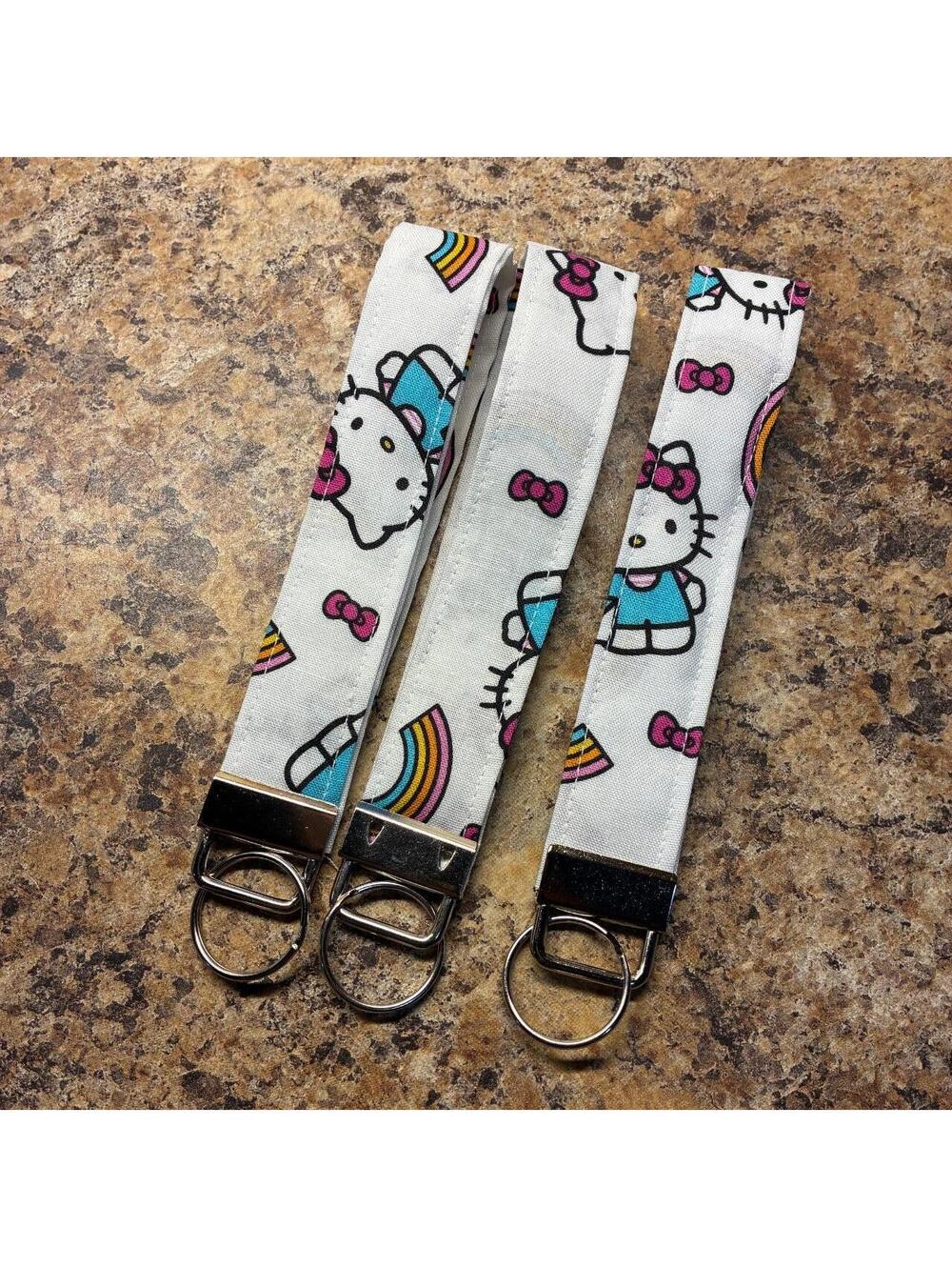 Handmade Cotton Wristlet Key Fob